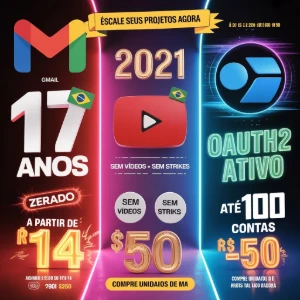 Contas Gmail Antigas, YouTube 2021 e Outlook OAuth2 - Outros