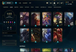 Bronze 2 com 135 Champs e 102 Skins ( Mais de 100 Jogos ) - League of Legends LOL