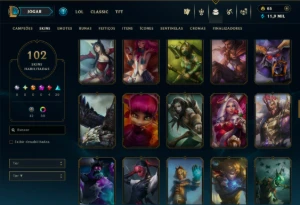 Bronze 2 com 135 Champs e 102 Skins ( Mais de 100 Jogos ) - League of Legends LOL