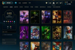 Bronze 2 com 135 Champs e 102 Skins ( Mais de 100 Jogos ) - League of Legends LOL