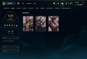 Bronze 2 com 135 Champs e 102 Skins ( Mais de 100 Jogos ) - League of Legends LOL