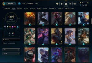 Bronze 2 com 135 Champs e 102 Skins ( Mais de 100 Jogos ) - League of Legends LOL