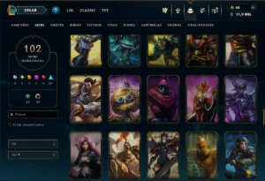 Bronze 2 com 135 Champs e 102 Skins ( Mais de 100 Jogos ) - League of Legends LOL