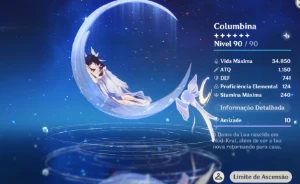 Conta com columbina c1+ assinatura, ineffa+ assinatura - Genshin Impact