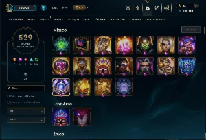 Conta lol com 791 skins Valor 6,324 Reais. - League of Legends