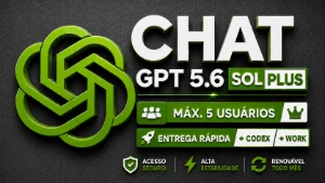 CHATGPT PLUS 5.6 SOL ORIGINAL 30 DIAS [+CODEX +WORK +BRINDE] - Inteligência Artificial