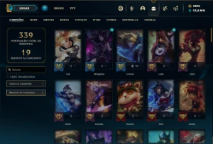 Conta Unranked com 90 Champs e 85 Skins ( MAIN SUP ) - League of Legends LOL