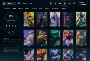 Conta Unranked com 90 Champs e 85 Skins ( MAIN SUP ) - League of Legends LOL