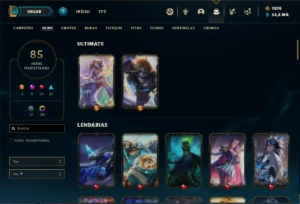Conta Unranked com 90 Champs e 85 Skins ( MAIN SUP ) - League of Legends LOL