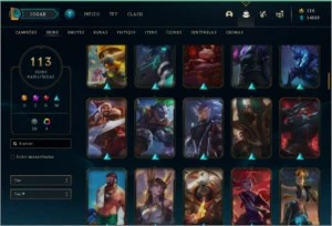 Conta antiga com 113 skins - League of Legends LOL