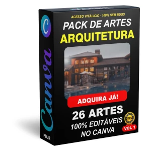 Pack Canva Arquitetura - 26 Artes Editáveis - Serviços Digitais