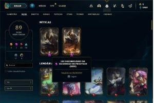 Conta de LOL - FULL ACESSO - Ouro 4 - C/ 89 Skins, 80 Champs - League of Legends