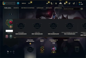 Conta Unranked com 27 Champs e 3 Skins + 4 Espólios - League of Legends LOL