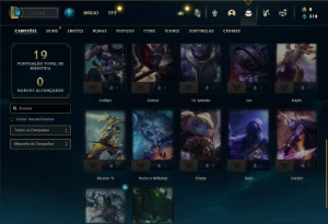 Conta Unranked com 27 Champs e 3 Skins + 4 Espólios - League of Legends LOL