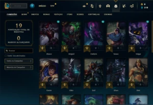 Conta Unranked com 27 Champs e 3 Skins + 4 Espólios - League of Legends LOL