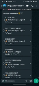 Bot de no Zap Contas Premium , Netflix,  [conteúdo removido]  play, Disney - Assinaturas e Premium