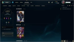 Conta League of Legends todos os champs 177skins+ LOL