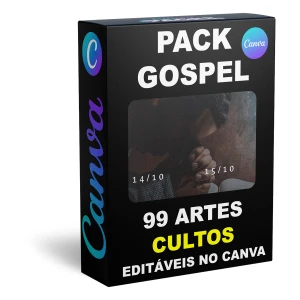 Pack Canva Gospel Cultos - 99 Artes Editáveis - Serviços Digitais