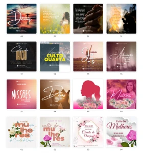 Pack Canva Gospel Cultos - 99 Artes Editáveis - Serviços Digitais