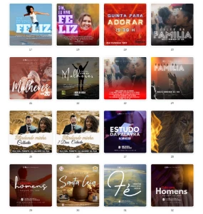 Pack Canva Gospel Cultos - 99 Artes Editáveis - Serviços Digitais