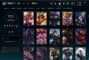 Bronze 1 com TODOS os Champs e 203 Skins +3 Prestigios - League of Legends LOL