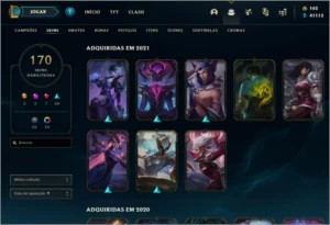 Conta League Of Legends + 150 skins MMR Diamond 1 LOL