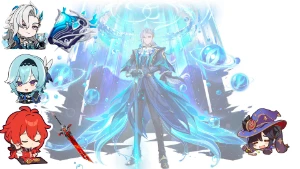 AR42 - Neuvillette + BIS, Eula, Diluc com Tumulo, Mona - Genshin Impact