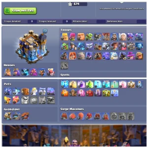 CV18 Conta Top | 7 Equipamentos Épicos (1 Max) | Bons Heróis - Clash of Clans