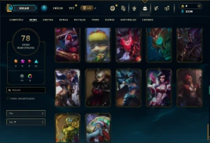 Unranked com 90 Champs e 78 Skins ( Ex Diamante ) (MAIN ADC) - League of Legends LOL