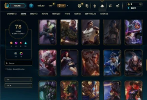 Unranked com 90 Champs e 78 Skins ( Ex Diamante ) (MAIN ADC) - League of Legends LOL