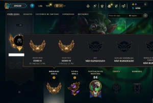 Ouro 2 com 55 Champs e 6 Skins - League of Legends LOL