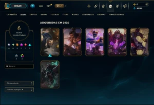 Ouro 2 com 55 Champs e 6 Skins - League of Legends LOL