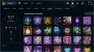 CONTA LEAGUE OF LEGENDS DIAMANTE 2 COM 259 SKINS LOL