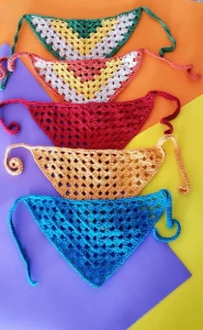 Bandana Pet em Crochê - Artesanato e Personalizados