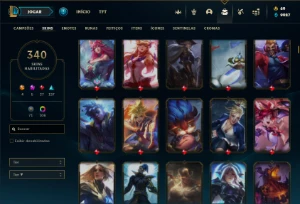 Conta Unranked com TODOS os champs e 340 Skins + 4 Prestigio - League of Legends LOL