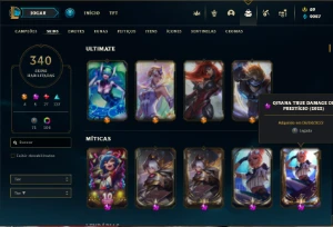 Conta Unranked com TODOS os champs e 340 Skins + 4 Prestigio - League of Legends LOL
