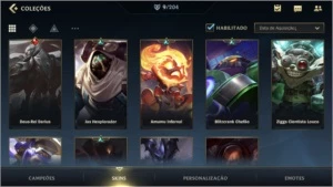 ESMERALDA IV + 9 SKINS (1 LENDÁRIA) + 37 +1 CAMPEÕES + PASSE - League of Legends: Wild Rift LOL WR
