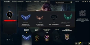 Conta de Lol - Diamante 2 - MMR BOM - 114 REAIS - League of Legends