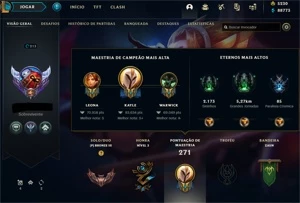 CONTA LOL COM 5K DE RP, LEONA EDIÇÃO DE PRESTÍGIO E MUITO MA - League of Legends
