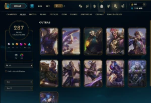 Unranked com TODOS os Champs e 287 Skins ( SUP / ADC / JG ) - League of Legends LOL