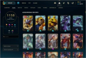 CONTA D1 I 1158 SKINS I TODOS OS EMOTES I EX CHALLENGER - League of Legends LOL