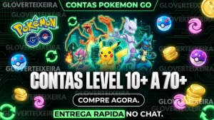 Contas Pokémon GO Nível 10+ a 70+ Upadas + Shiny e Lendários