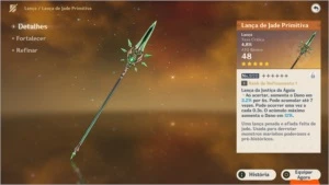 Conta com Qiqi + Lança Jade Primitiva 5 * - Genshin Impact