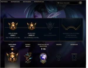 Conta - League Of Legends -  Gold 1 (Solo/Duo) LOL