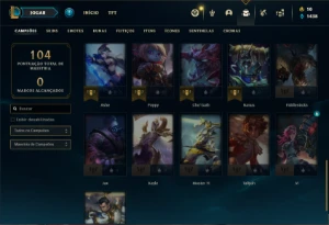 Conta Unranked com 36 Champs e 9 Skins + 2 Fragmentos - League of Legends LOL