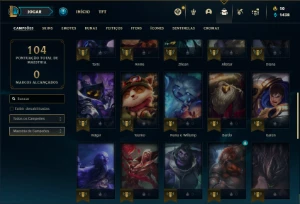Conta Unranked com 36 Champs e 9 Skins + 2 Fragmentos - League of Legends LOL