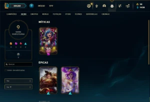 Conta Unranked com 36 Champs e 9 Skins + 2 Fragmentos - League of Legends LOL