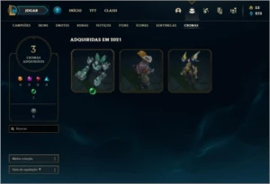 Conta ouro 1 com 48 Champs e 38 Skins - League of Legends LOL