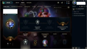 conta league of legends skin vitoriosa graves e oriana LOL