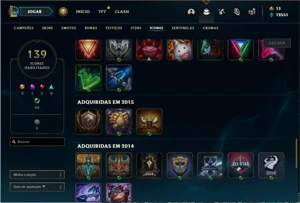Conta bronze 4 com 85 Champs e 42 Skins - League of Legends LOL